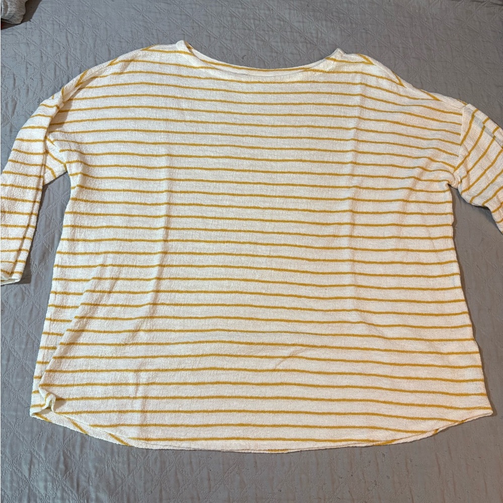 J. Jill ⭐️3/$15⭐️- Striped Yellow and White Women's Top